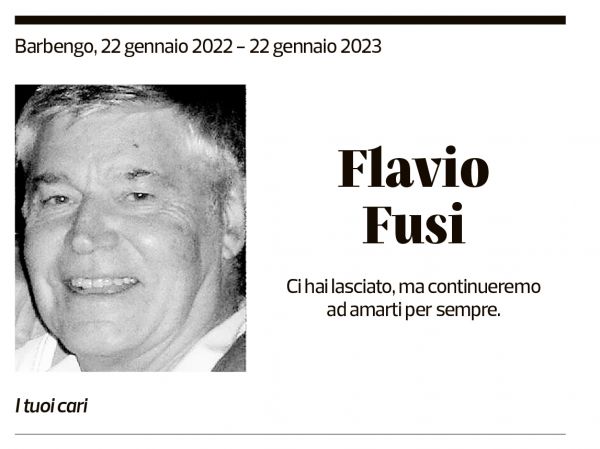 Annuncio funebre Flavio Fusi