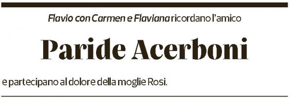 Annuncio funebre Paride Acerboni