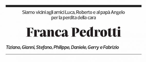 Annuncio funebre Franca Pedrotti