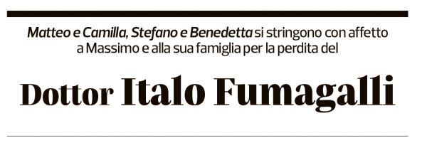 Annuncio funebre Italo Fumagalli