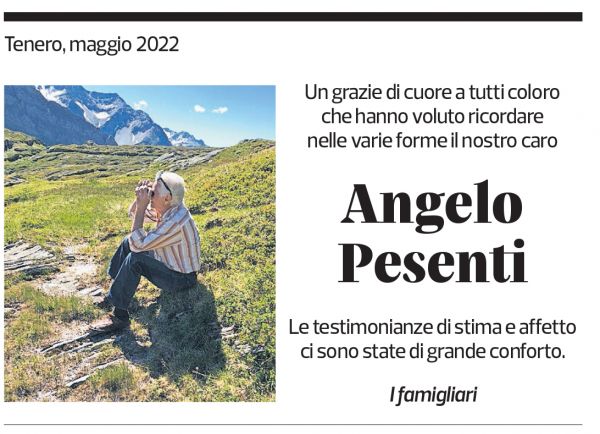 Annuncio funebre Angelo Pesenti