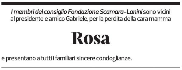 Annuncio funebre Rosa Rossi