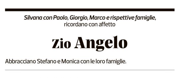 Annuncio funebre Angelo Quadri