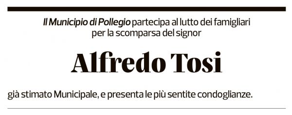 Annuncio funebre Alfredo Tosi