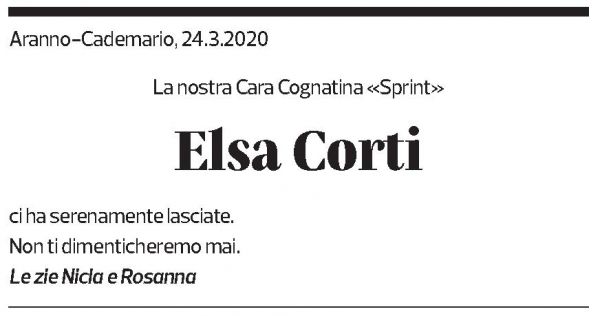 Annuncio funebre Elsa Corti