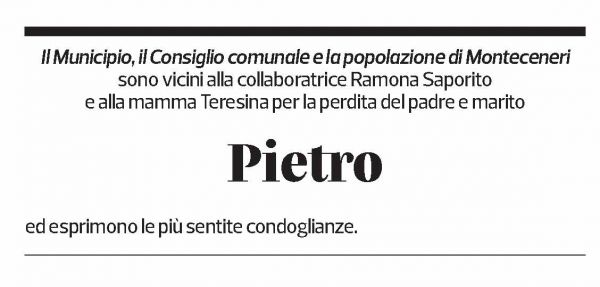 Annuncio funebre Pietro Mosé Saporito