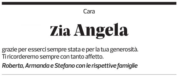 Annuncio funebre Angela Tamborini