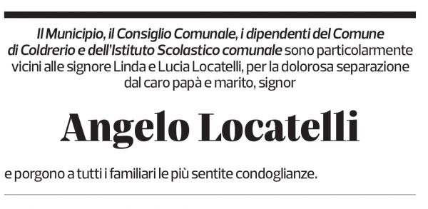 Annuncio funebre Angelo Locatelli