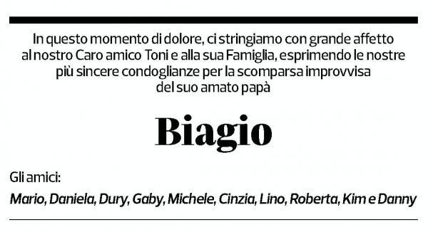 Annuncio funebre Biagio 
