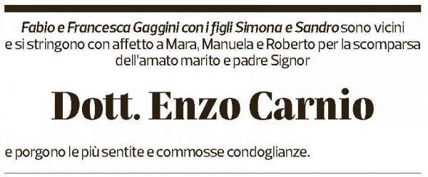 Annuncio funebre Enzo Carnio