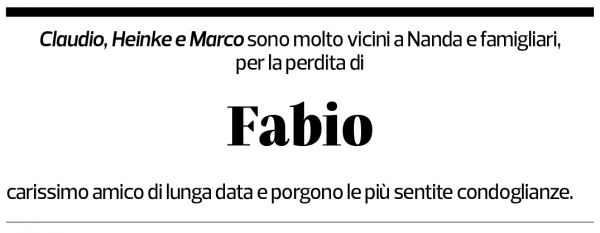 Annuncio funebre Fabio Rezzonico