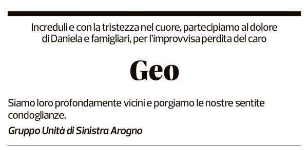 Annuncio funebre Geo Jeanmaire