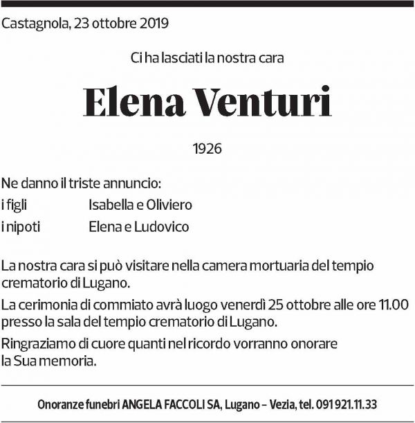 Annuncio funebre Elena Venturi