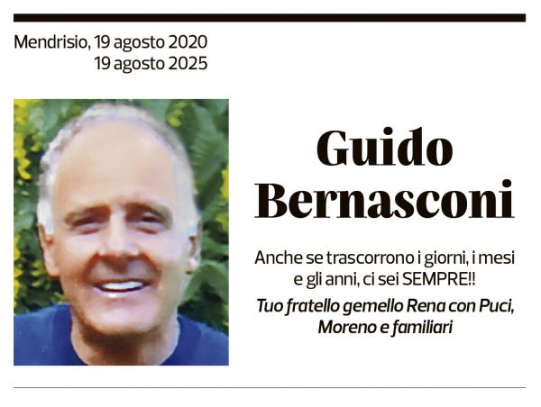 Annuncio funebre Guido Bernasconi