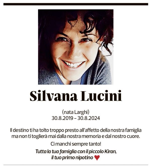 Annuncio funebre Silvana Lucni