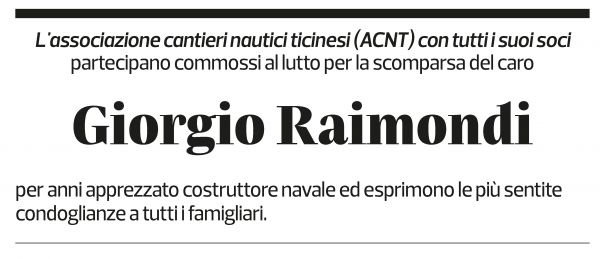 Annuncio funebre Giorgio Raimondi