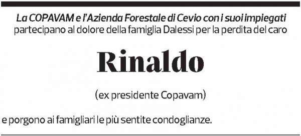 Annuncio funebre Rinaldo Dalessi