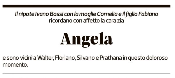 Annuncio funebre Angela Bossi