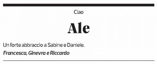 Annuncio funebre Alessandro 