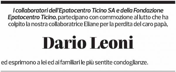 Annuncio funebre Dario Leoni