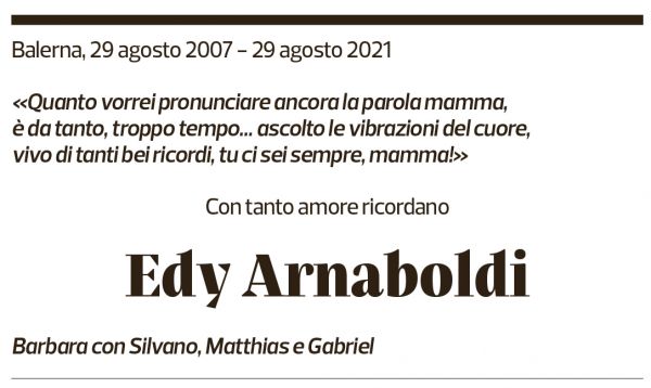 Annuncio funebre Edy Arnaboldi