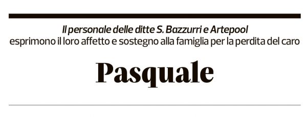 Annuncio funebre Pasquale Bazzurri