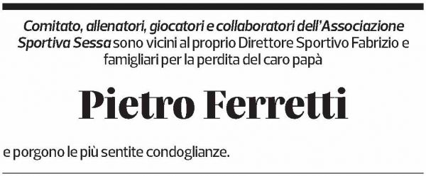Annuncio funebre Pietro Ferretti