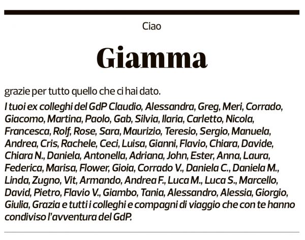 Annuncio funebre Gianmaria Pusterla
