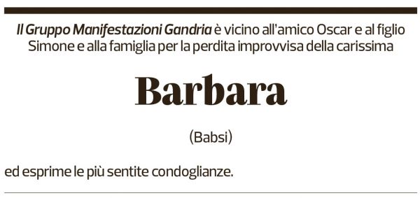 Annuncio funebre Barbara 