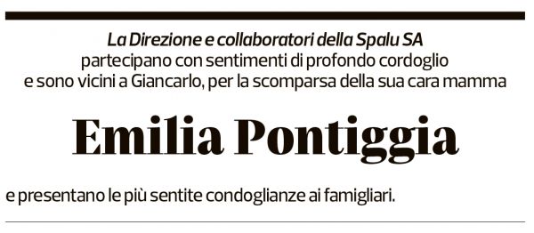 Annuncio funebre Emilia Pontiggia