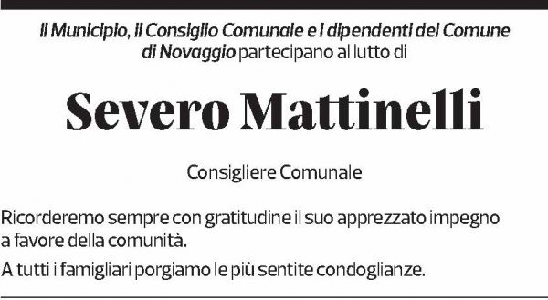 Annuncio funebre Severo Mattinelli