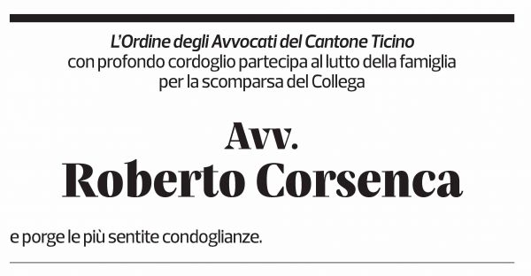 Annuncio funebre Roberto Corsenca