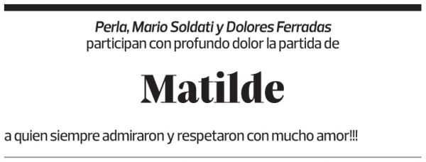 Annuncio funebre Matilde Bonetti Soldati