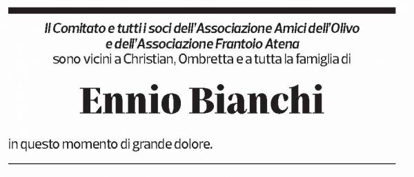 Annuncio funebre Ennio Bianchi