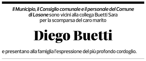 Annuncio funebre Diego Buetti