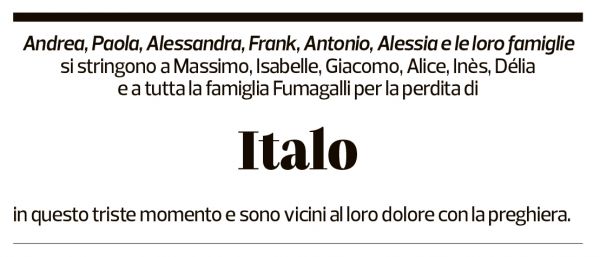 Annuncio funebre Italo Fumagalli