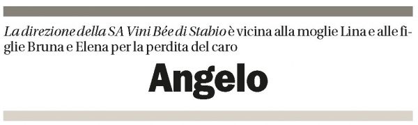 Annuncio funebre Angelo Cavalli
