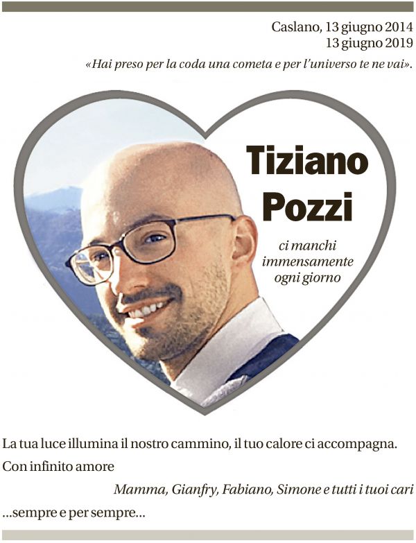 Annuncio funebre Tiziano Pozzi