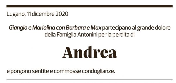 Annuncio funebre Andrea 