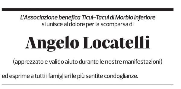 Annuncio funebre Angelo Locatelli