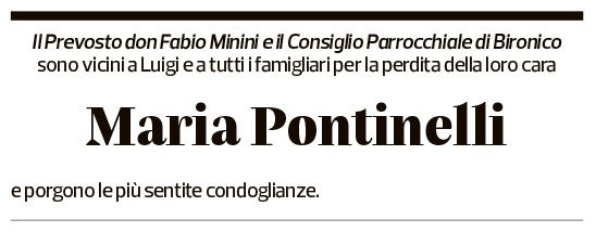 Annuncio funebre Maria Pontinelli