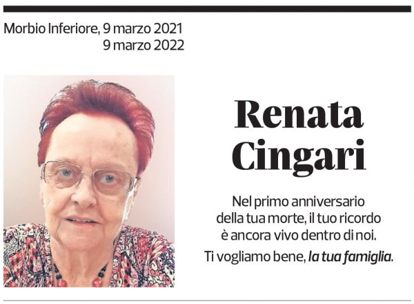 Annuncio funebre Renata Cingari