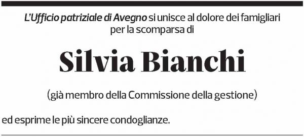 Annuncio funebre Silvia Bianchi