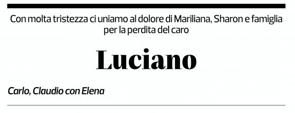 Annuncio funebre Luciano Rolandi
