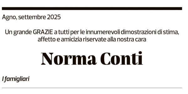 Annuncio funebre Norma Conti