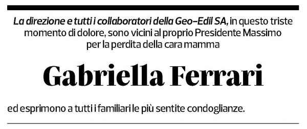 Annuncio funebre Gabriella Clelia Antonia Ferrari