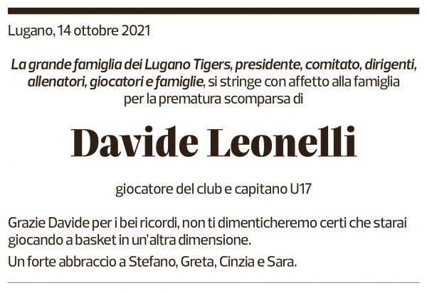 Annuncio funebre Davide Leonelli