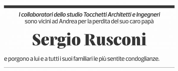 Annuncio funebre Sergio Rusconi
