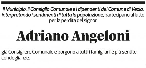 Annuncio funebre Adriano Angeloni