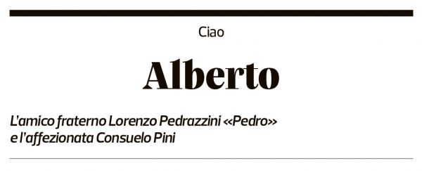 Annuncio funebre Alberto Quadri